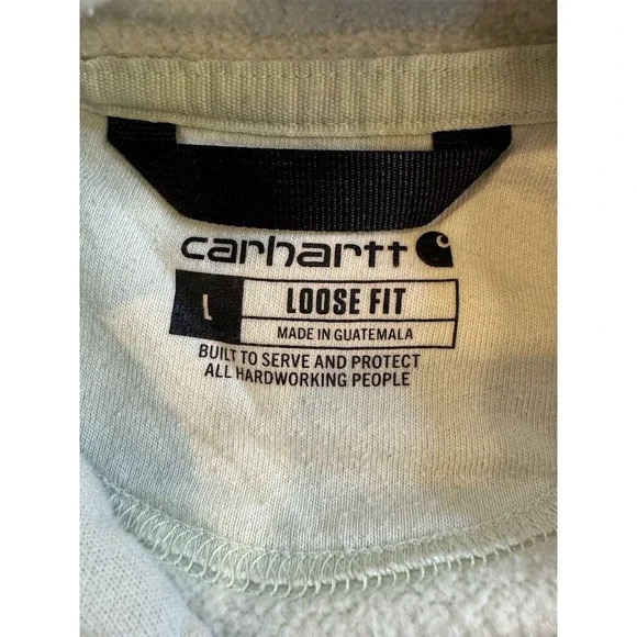 Carhartt Men's Loose Fit Hooded Sweatshirt Green Pullover Size L - Picture 5 of 7